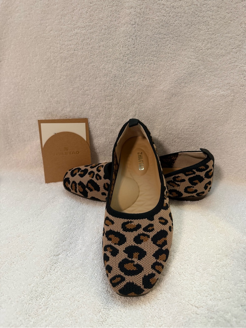 Leopard Knit Ballet Flats - Tan & Black bundle shoes for deeper discount - Picture 3 of 15